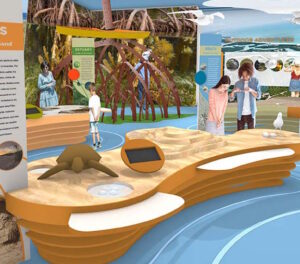 Artist's Rendering of exhibits area Welcome & Discovery Center at Lovers Key State Park